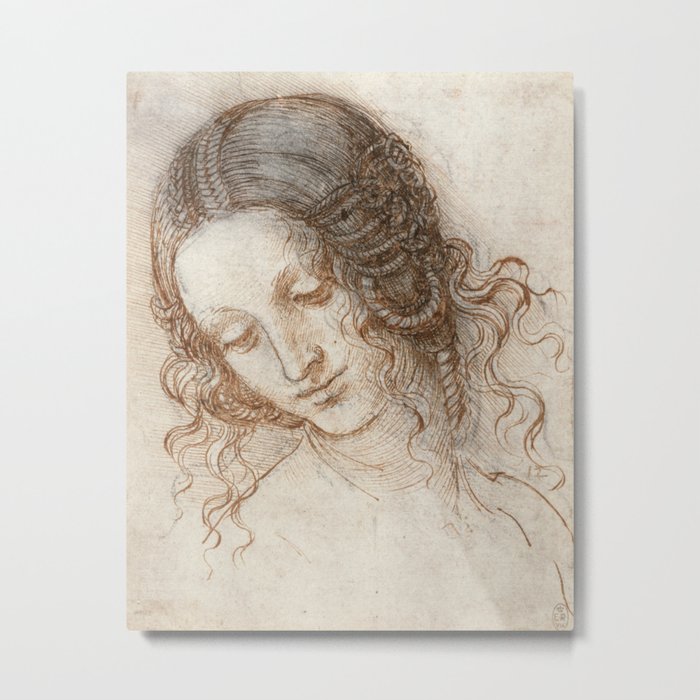 Leonardo da Vinci - Head of Leda Metal Print