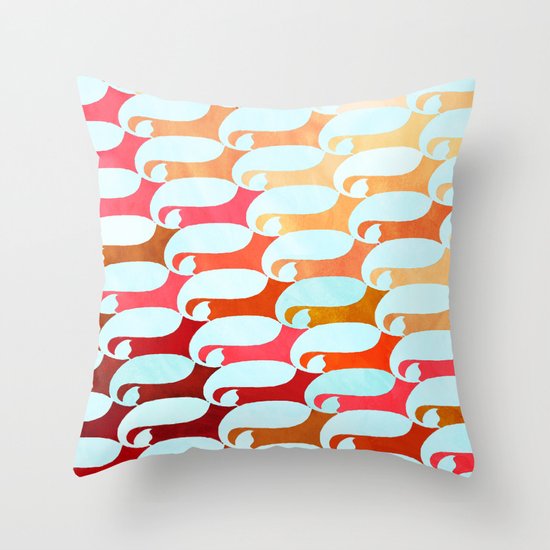 Blue Whale & Red Fox Throw Pillow
