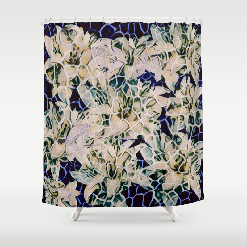 Flowered Giraffe Print Shower Curtain By Lilbudscorner Society6