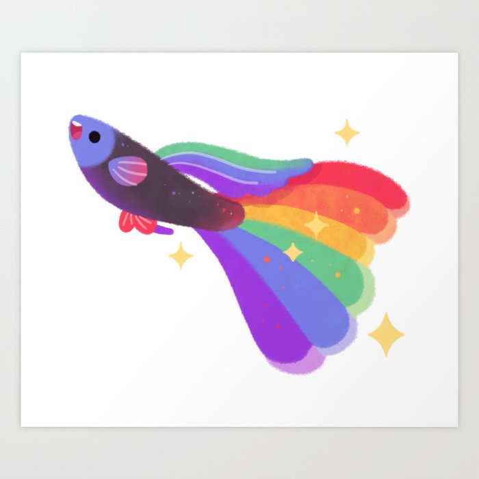 Rainbow guppy 9 Art Print