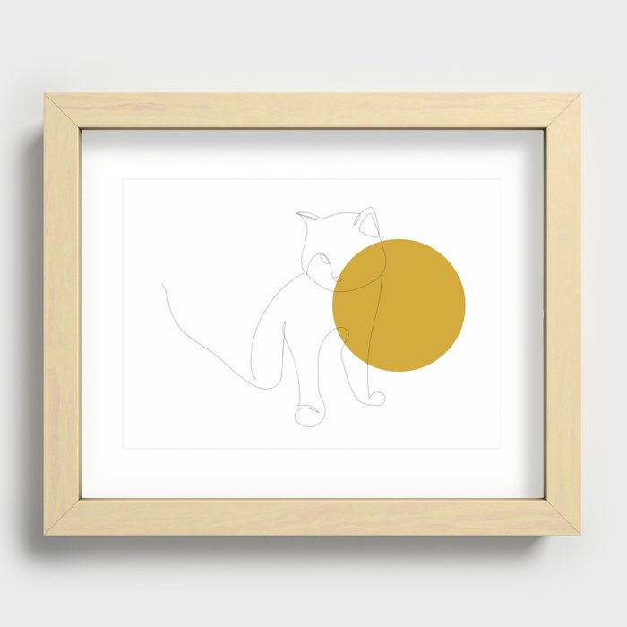 Golden Cat Recessed Framed Print