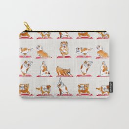 English Bulldog Yoga Watercolor Carry-All Pouch
