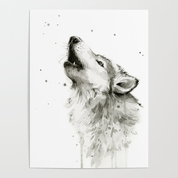 Wolf Howling Poster