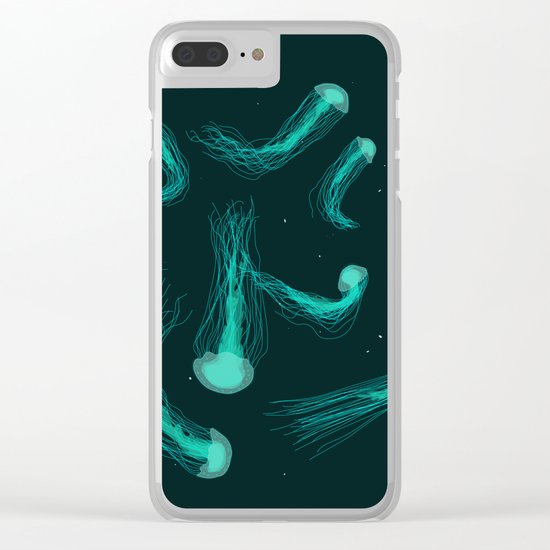 Jellyfish chilling Clear iPhone Case