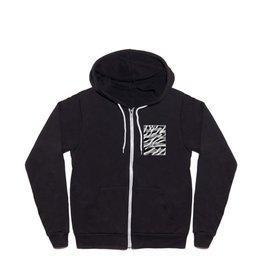 Abstract hexavector black and white Zip Hoodie