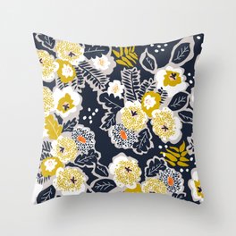 Scandinavian flowers greet you Throw Pillow