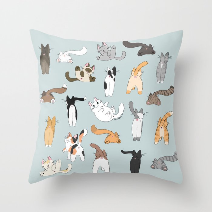 Cat Butts Throw Pillow