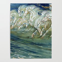 Walter Crane "Neptune's Horses", 1910 Poster