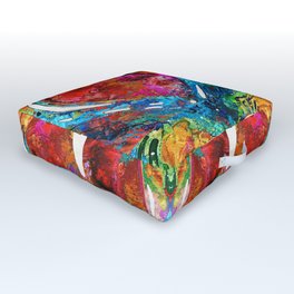 Colorful Heart Art - Everlasting - By Sharon Cummings Outdoor Floor Cushion