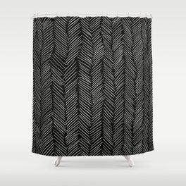 Chevron Shower Curtains Society6 Herringbone Cream On Black Shower Curtain