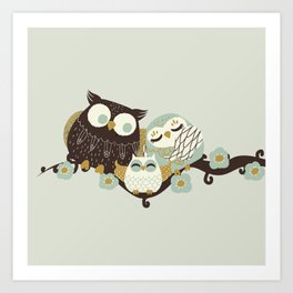 Family Owls Art Print