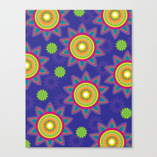 Moroccan Flower Purple Canvas Print