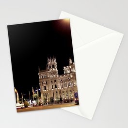 Spain Photography - Beautiful White Building In The Night Stationery Card