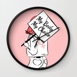 The Feminist - My Body My Choice Wall Clock | Rapeculture, Pinkandred, Feminism, Curated, Mybodymychoice, 90S, Prochoice, Radical, Feminist, Womensrights 
