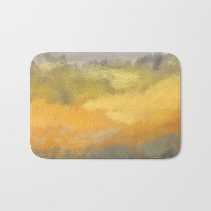 Painted Dream mist over dusk on yellow and gray Bath Mat
