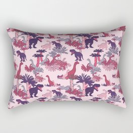 Jurassic Wonderland in Pink Rectangular Pillow