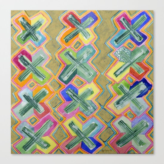 Colorful X-Pattern Canvas Print