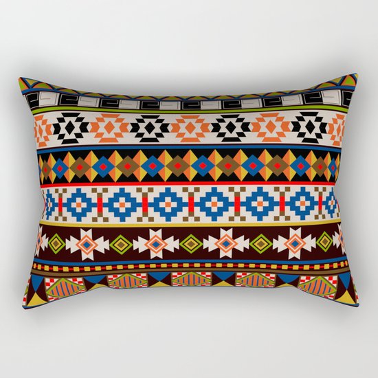 Colourful tribal Aztec patterns Rectangular Pillow