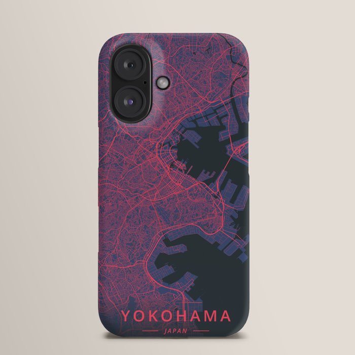 Society6  iPhoneケース  おしゃれ モダン アート ネオン Yokohama, Japan - Neon iPhone Case by Designer Map Art
