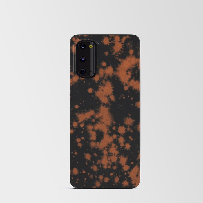 Distressed Bleached Rust on Black Fabric Android Card Case