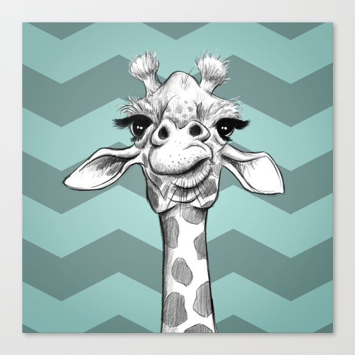 Sketchy Giraffe Canvas Print