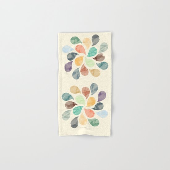 Colorful Water Drops (Watercolor version) Hand & Bath Towel