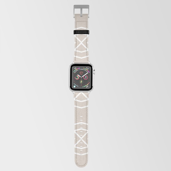 Pale Taupe And White Stripe Cube Tile Pattern 2 Pairs Dulux 2022 Trending Colour Artist's Brush Apple Watch Band