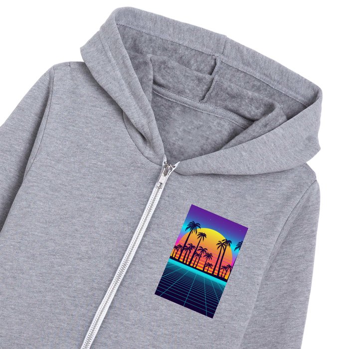 80s Nostalgia Synthwave Kids Zip Hoodie