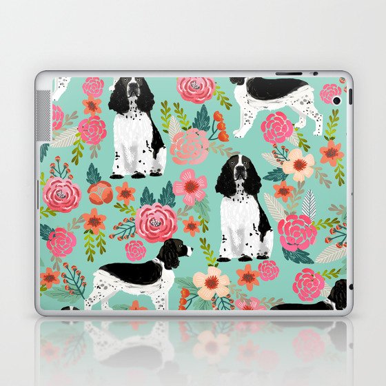 English Springer Spaniel dog breed florals dog gifts for dog lovers dog breeds Laptop & iPad Skin