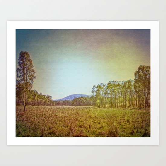 Australian Bush and Hill Art Print