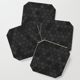 Grey & Black Color Hexagon Honeycomb Design Coaster