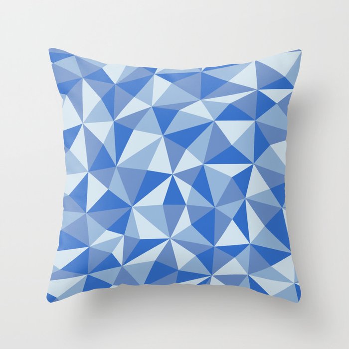 Blue Triangle Pattern Throw Pillow