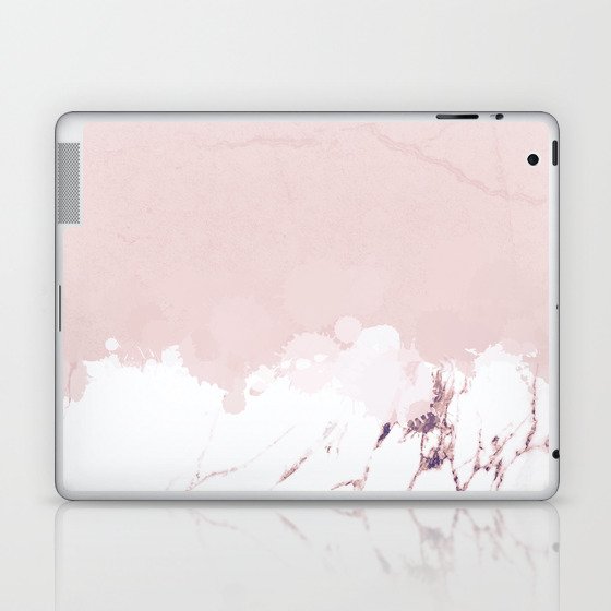 Marble spill on pink concrete Laptop & iPad Skin