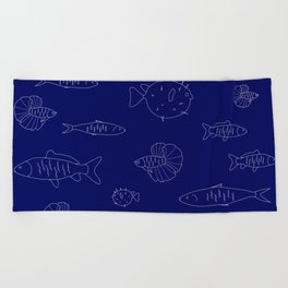 Fish Print Beach Towel