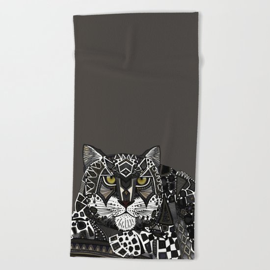 snow leopard lead Beach Towel