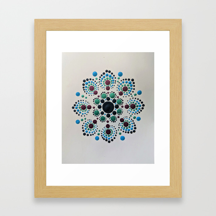 Peacock Dot Mandala Framed Art Print By Byallyraye Society6