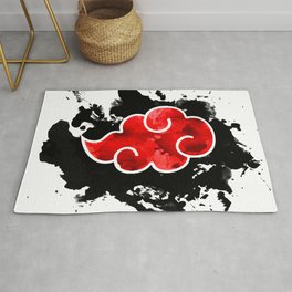 red cloud akatsuki watercolor  Rug | Digital, Watercolor, Graphic, Style, Cloud, Akatsuki, Design, Manga, Effect, Sketch 