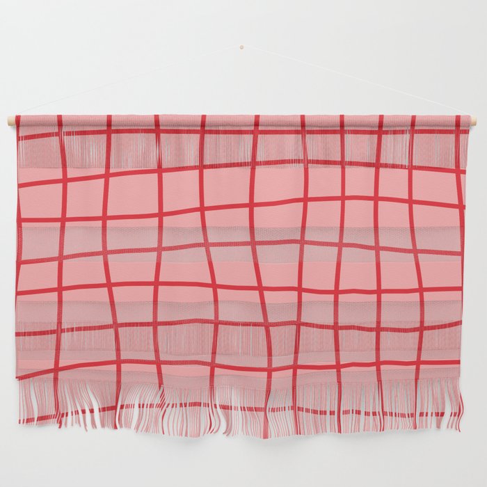 Hand Drawn Grid (red/pink) Wall Hanging