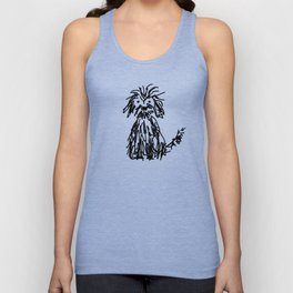 Doggy day Unisex Tanktop | Animallovers, Blackandwhite, Cavapoo, Drawing, Doggy, Illustration, Cute, Spoodle, Monochrome, Mutt 