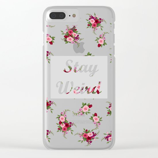 stay weird -grey Clear iPhone Case