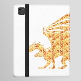 Dragon Silhouette Filled with Fiery Flames with Fiery Flames iPad Folio Case