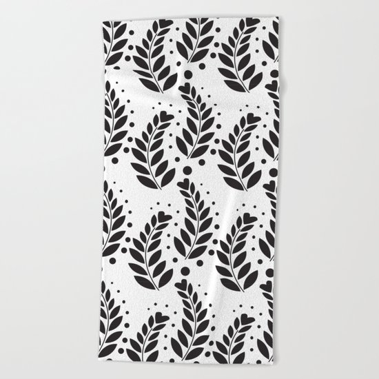 leaf pattern Beach Towel