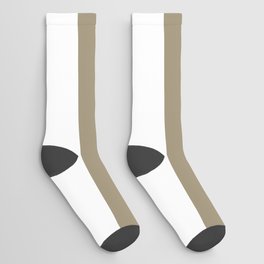 Brown Kraft Strips on White Background Socks