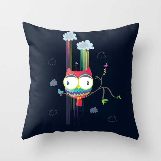 Colorfowl Throw Pillow
