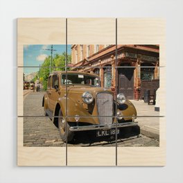 Vintage car and English Pub Wood Wall Art