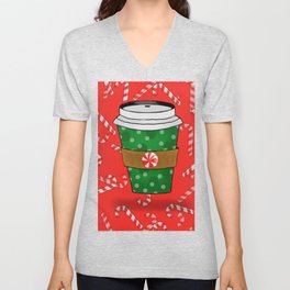 Christmas Coffee V Neck T Shirt