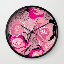 Graffiti Rose Wall Clock