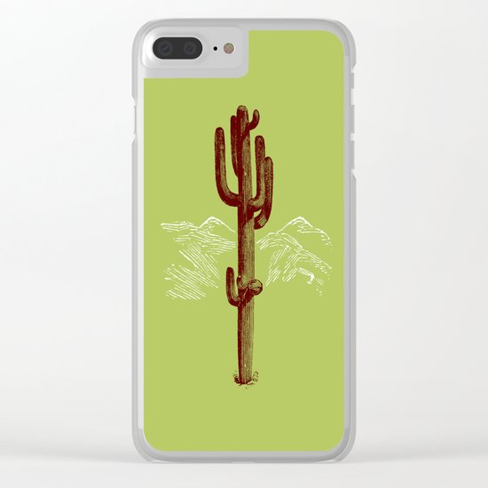 cactus y nieve Clear iPhone Case