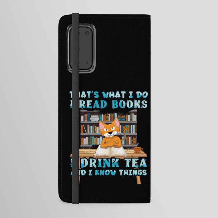 Read Books Drink Tea Book Reading Bookworm Android Wallet Case
