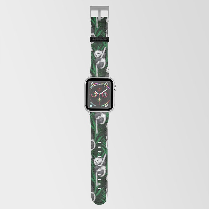 Panda cubs on dark green Apple Watch Band